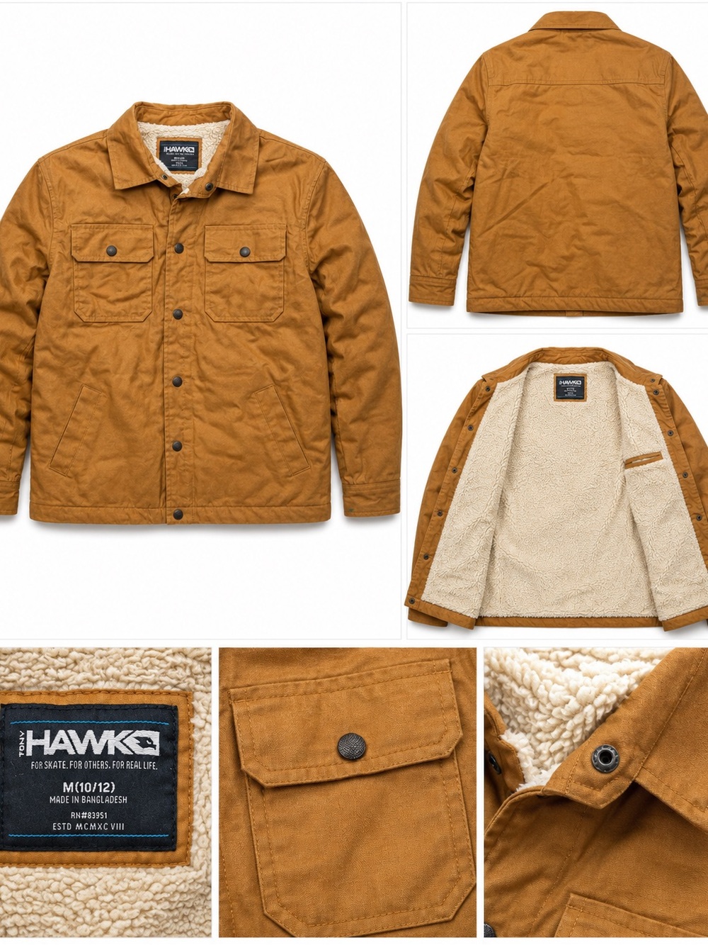 Tony Hawk Brown Sherpa-Lined Boy Sherpa lined Jacket